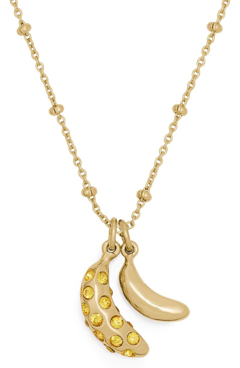 Kate Spade New York banana pendant necklace, Main, color, Light Topaz