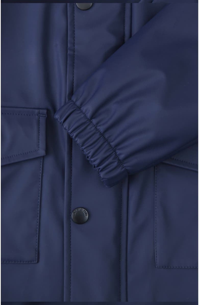 Rokka&Rolla Kids' Waterproof Rain Coat Rubberized Jacket, Alternate, color, Peacoat Navy