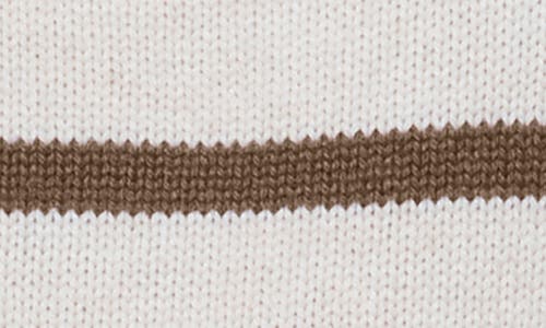 Splendid Georgie Stripe Oversize Quarter Zip Sweater In White