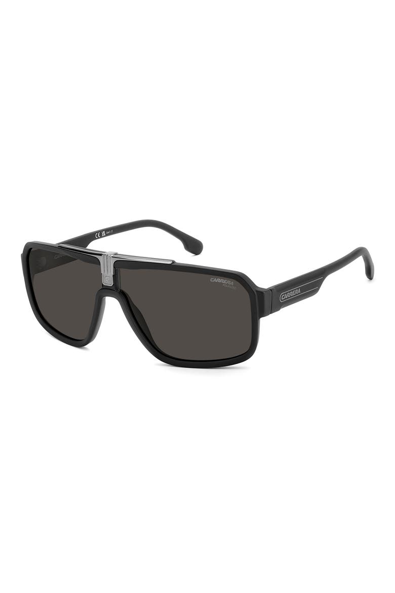 1091/S/US 65mm Polarized Oversize Navigator Sunglasses, Alternate, color, MATTE BLACK DARK RUTH/ GREY PZ