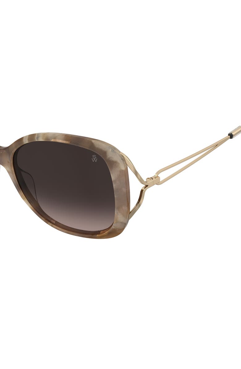 Stuart Weitzman 58mm Gradient Square Sunglasses, Alternate, color, Havana Beige/ Brown Sf