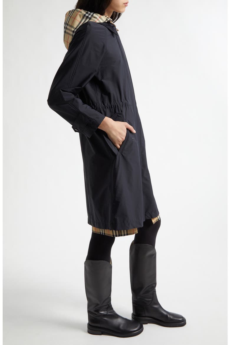Newbury Stretch Twill Coat with Removable Hood, Alternate, color, BLACK