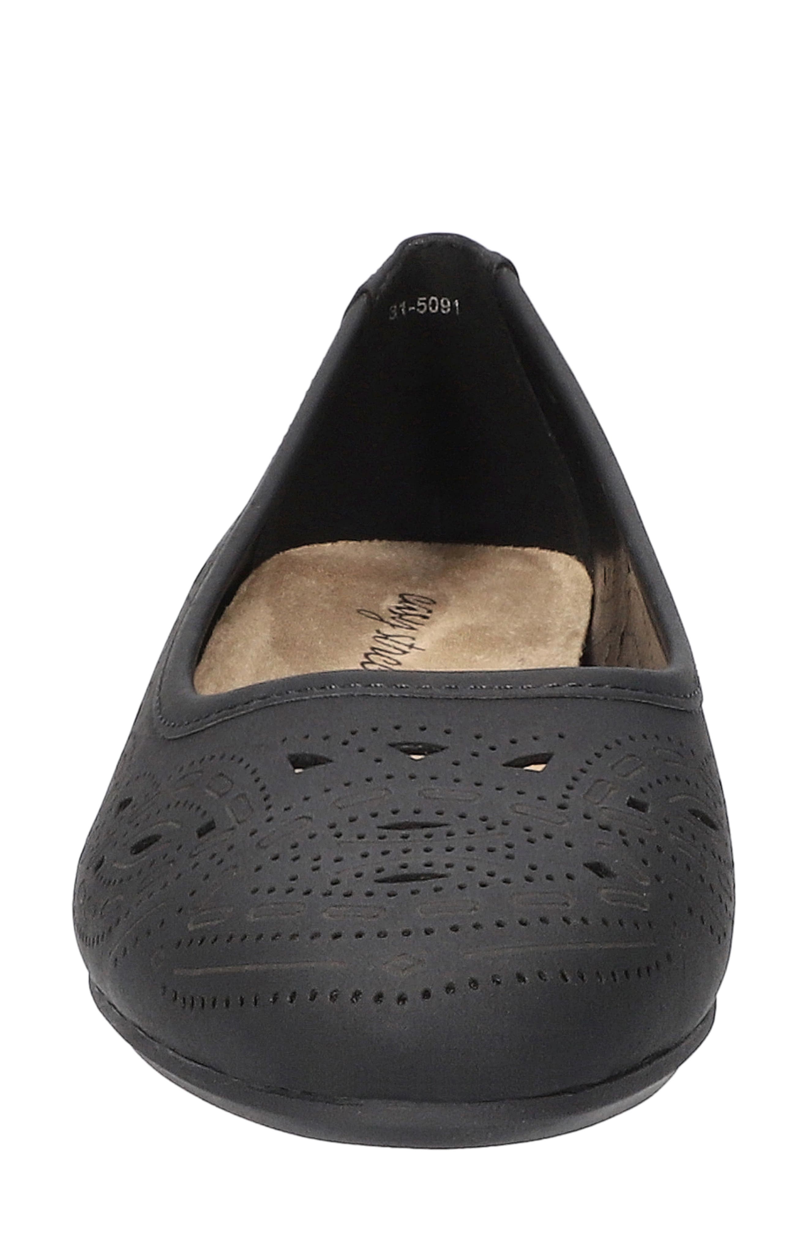EASY STREET Jackie Laser Cut Flat, Alternate, color, Black
