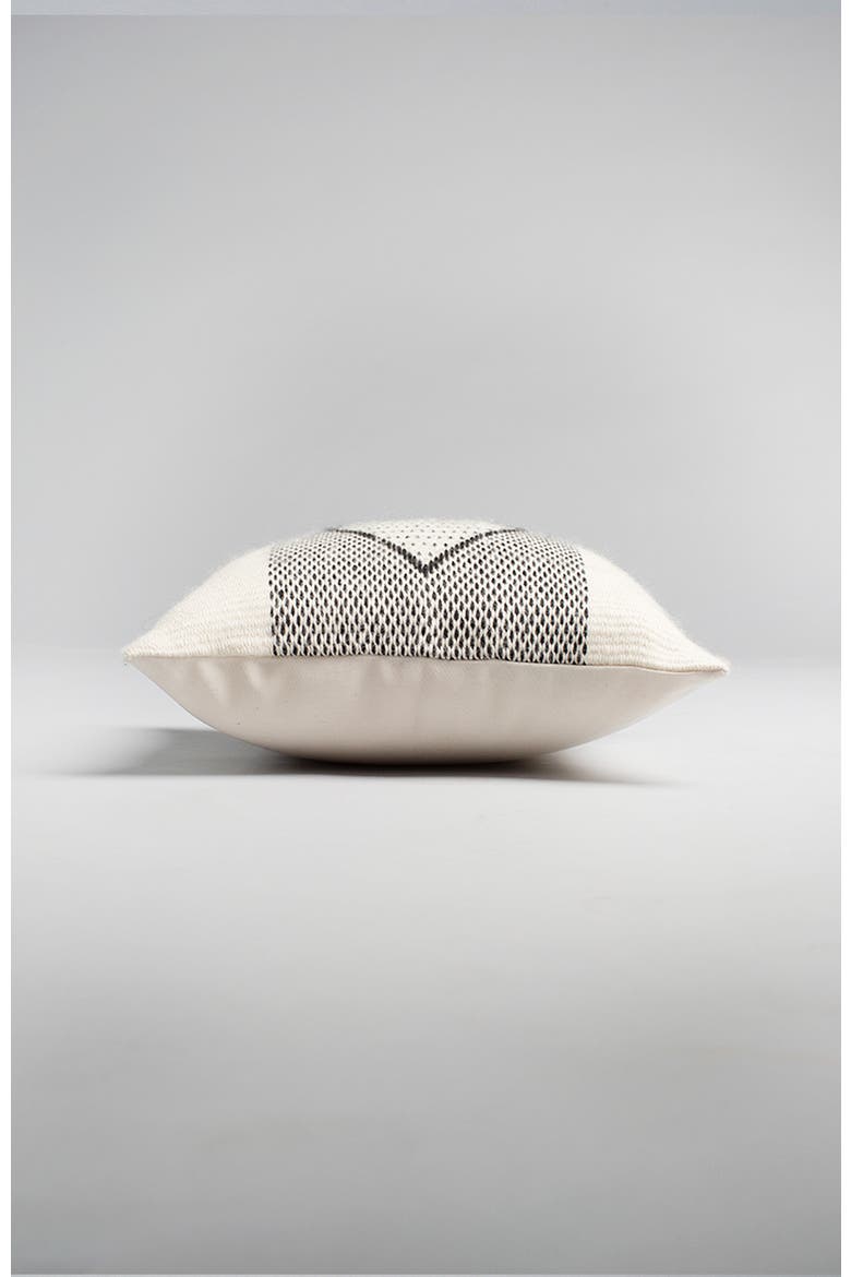 Diamante Square Textile Small Pillow in Ivory, Alternate, color, Ivory/Black