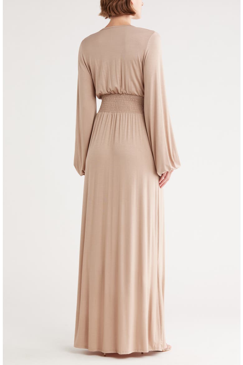 Long Sleeve Maxi Dress, Alternate, color, ALMOND PONTE