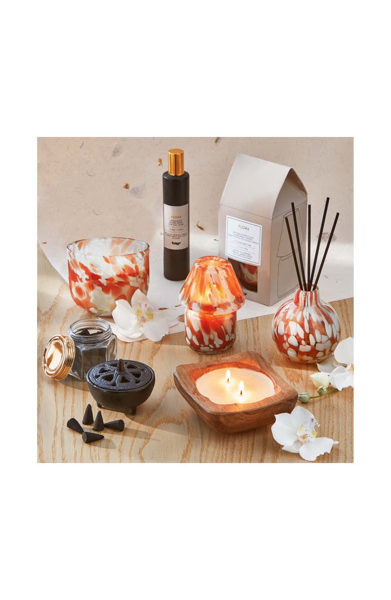 tag Flora Scented Soy Paraffin Wax Candle in Wood Base, Alternate, color, Brown