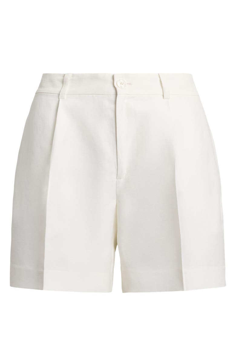 Lauren Ralph Lauren Drapey Linen Blend Twill Shorts, Alternate, color, White