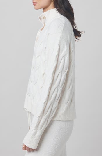 x @cellajaneblog Cable Half Placket Sweater