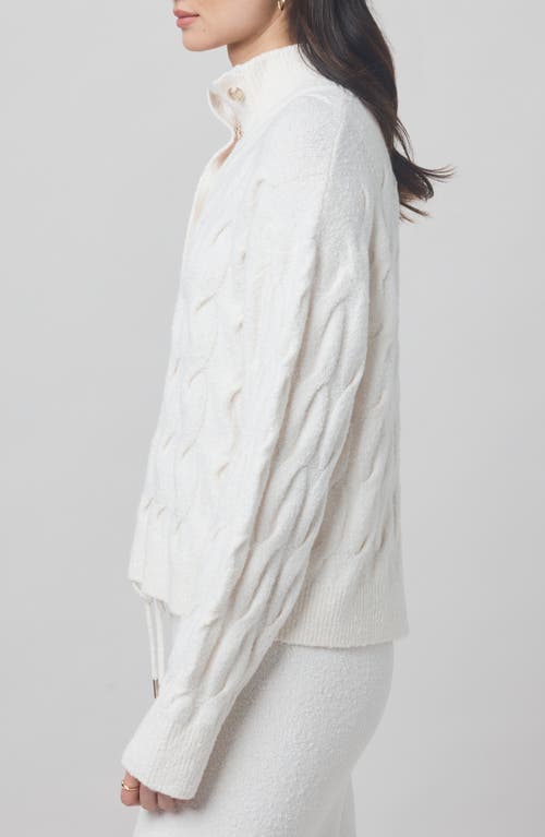Splendid X @cellajaneblog Cable Half Placket Sweater In White