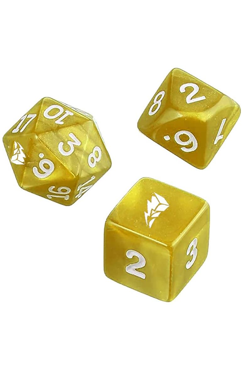 Power Rangers Roleplaying Game Yellow Dice Set, Alternate, color, Yellow