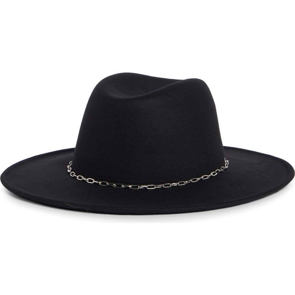 Treasure & Bond Chain Trim Felt Fedora In Black
