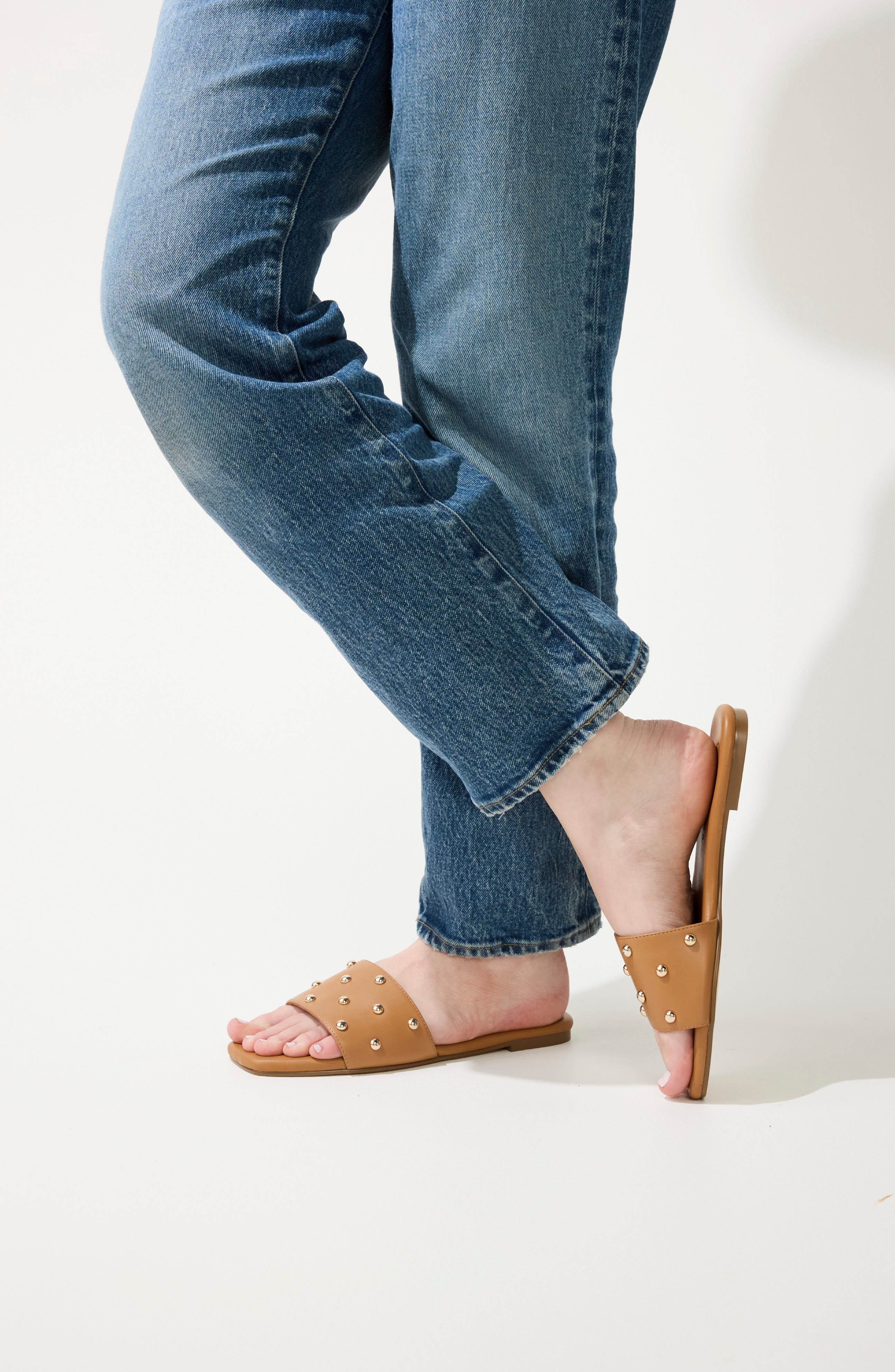 Harley Studded Slide Sandal, Alternate, color, WHISKEY