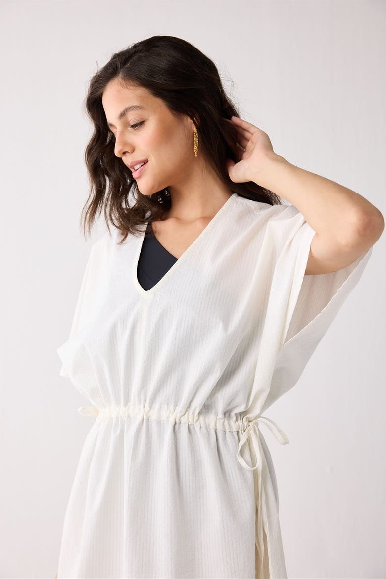 Oversized Shirt in Textured Checks, Alternate, color, Striped Horizon