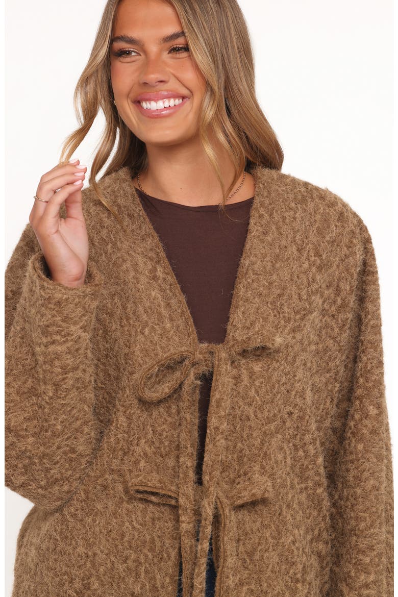 Kimmy Bow Oversize Cardigan, Alternate, color, MOSS
