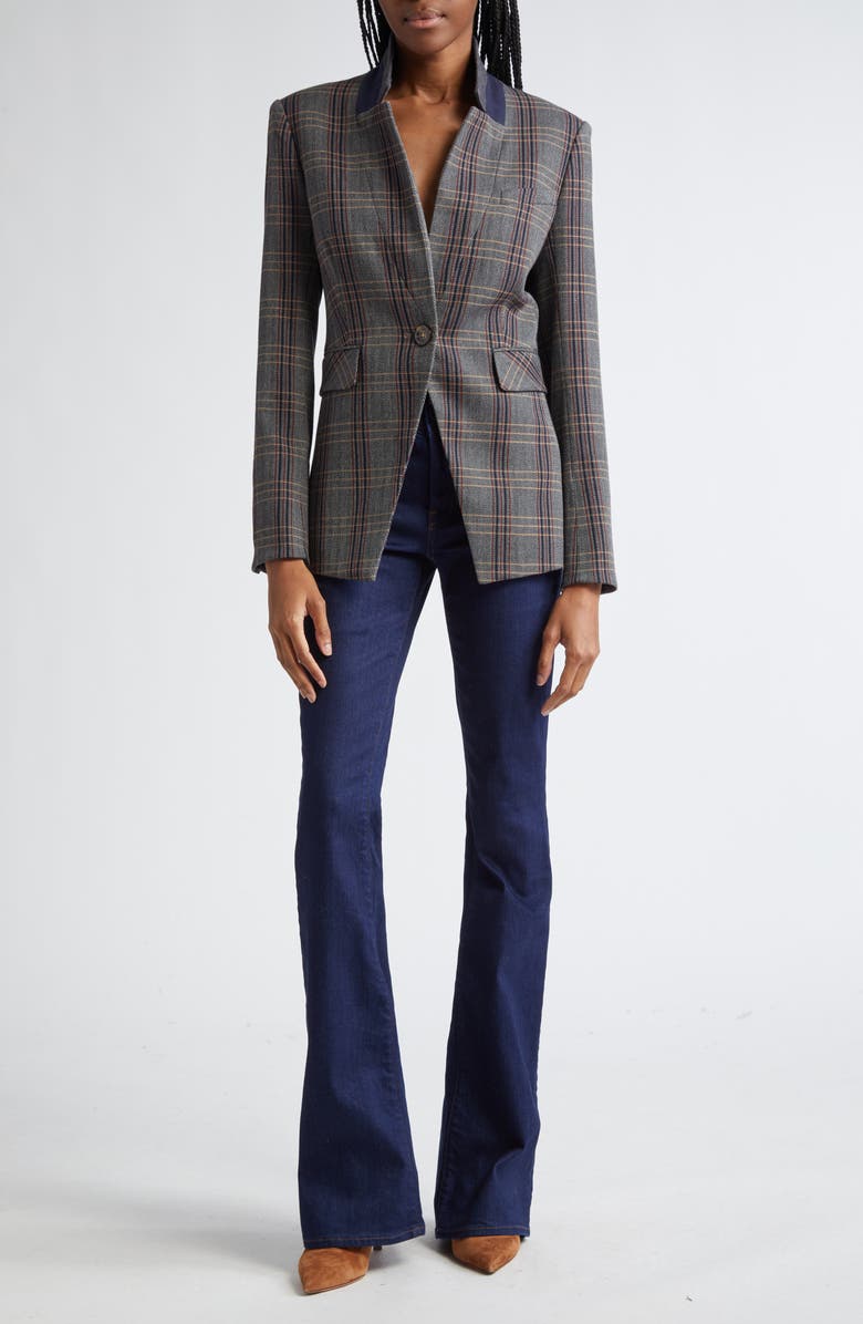 Veronica Beard Beverly High Waist Skinny Flare Jeans, Alternate, color, Washed Oxford