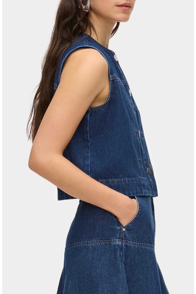 Bobbie Denim Vest, Alternate, color, OCEAN BLUE