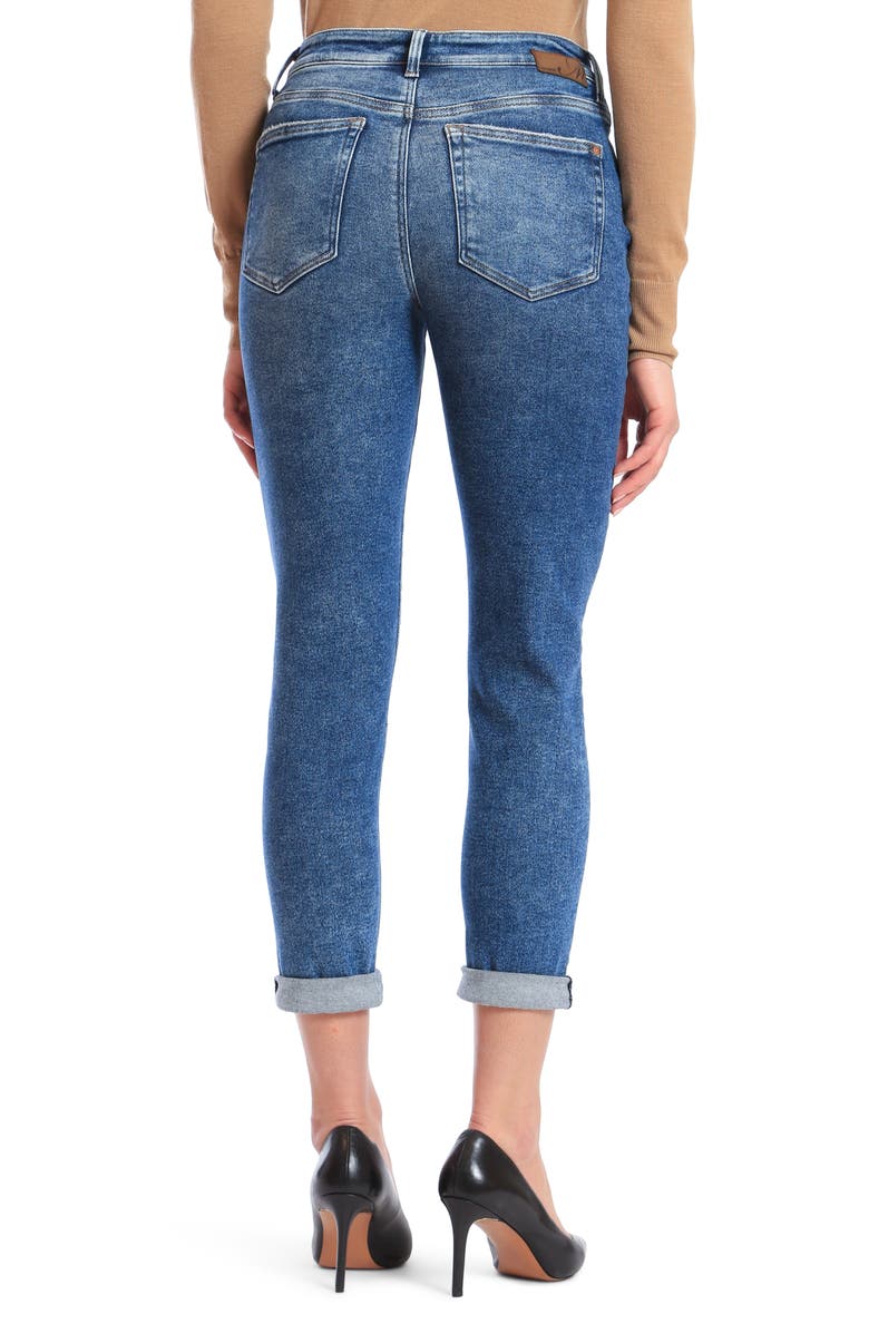 Mavi Jeans Cindy Ripped High Waist Crop Mom Jeans, Alternate, color, Mid Ripped La Vintage