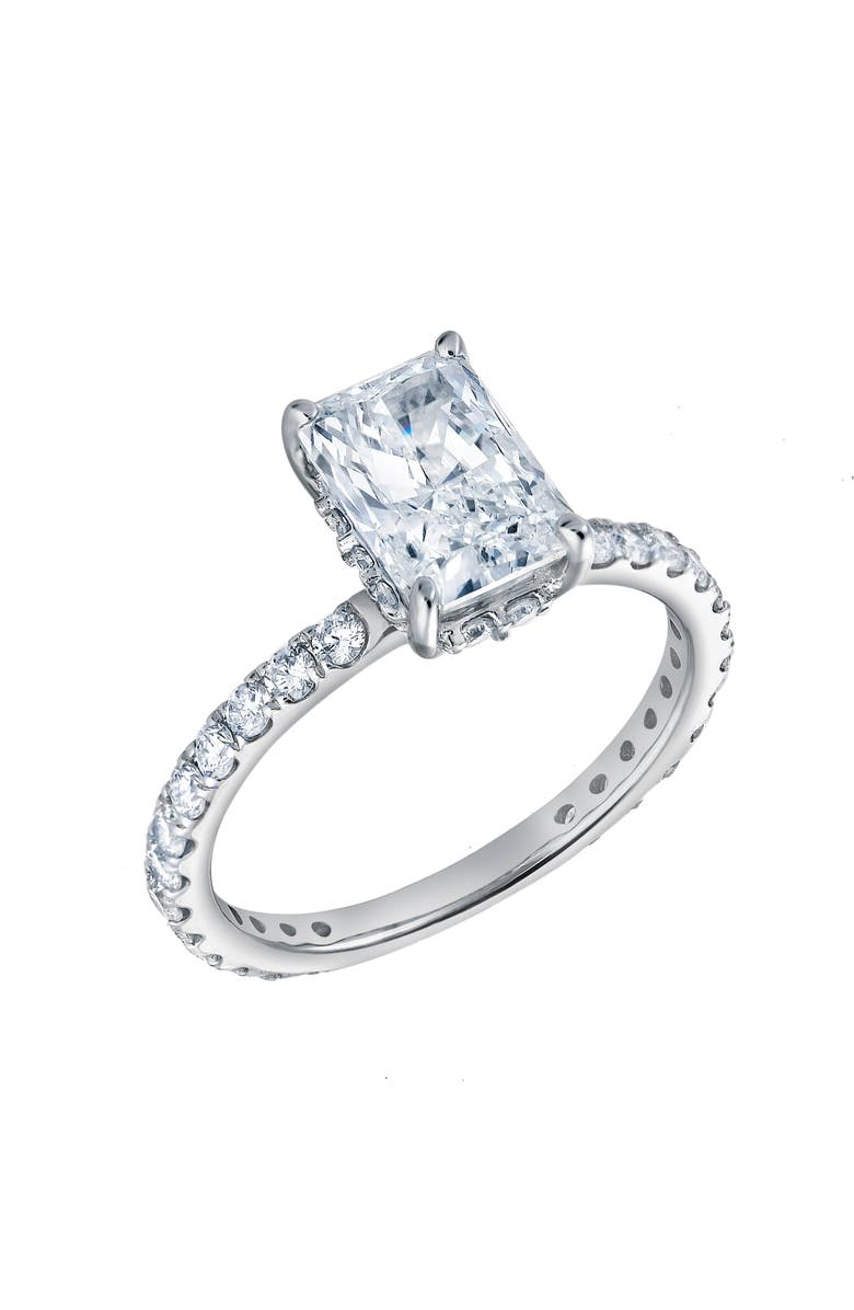 LuvMyJewelry Sia 14K Gold Radiant Cut Lab Grown Diamond Hidden Halo Ring - 2.25 Ct, Alternate, color, 14K White Gold