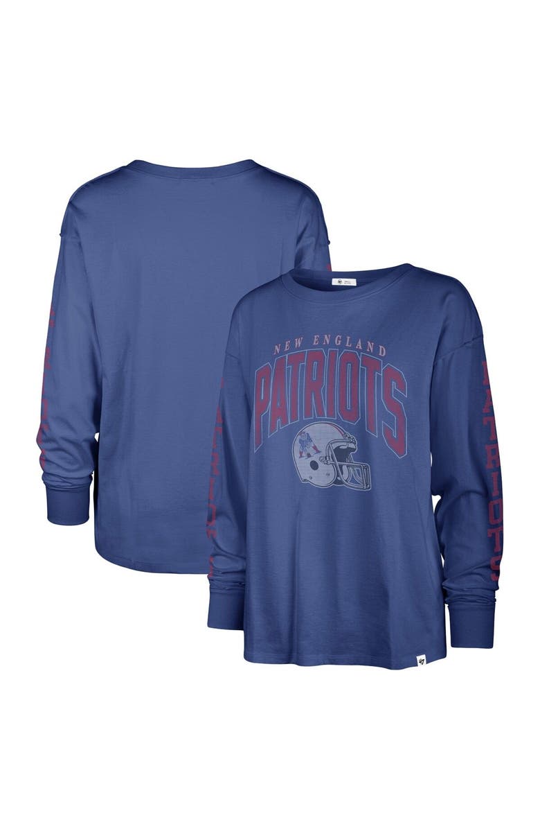 '47 Women's '47 Royal New England Patriots Tom Cat Lightweight Long Sleeve T-Shirt, Main, color, Royal