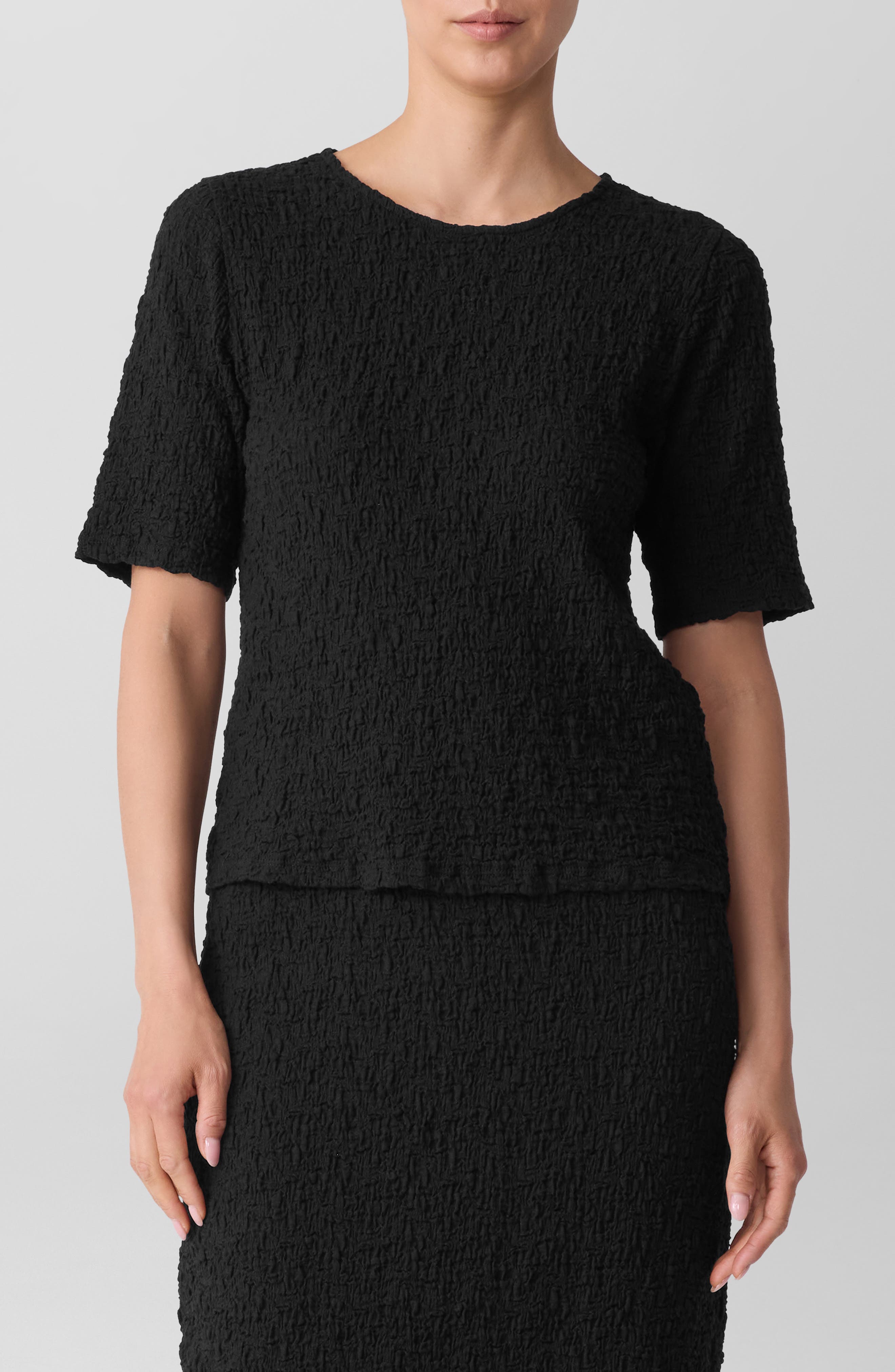 Eileen Fisher Crewneck Textured T-Shirt