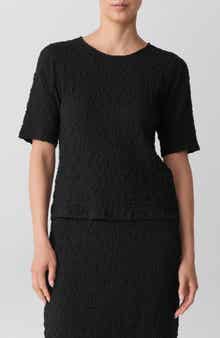 Eileen Fisher Crewneck Textured T-Shirt