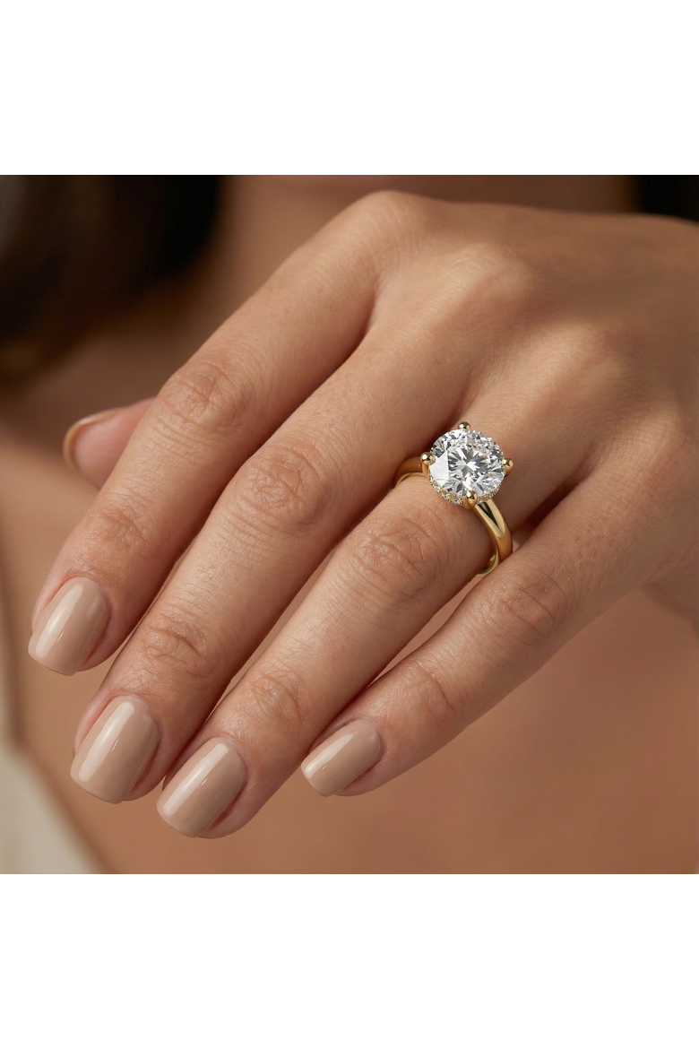Certified 3 1/10Ct Hidden Halo Diamond Engagement Ring 14k Gold Lab Grown, Alternate, color, 14k Yellow Gold