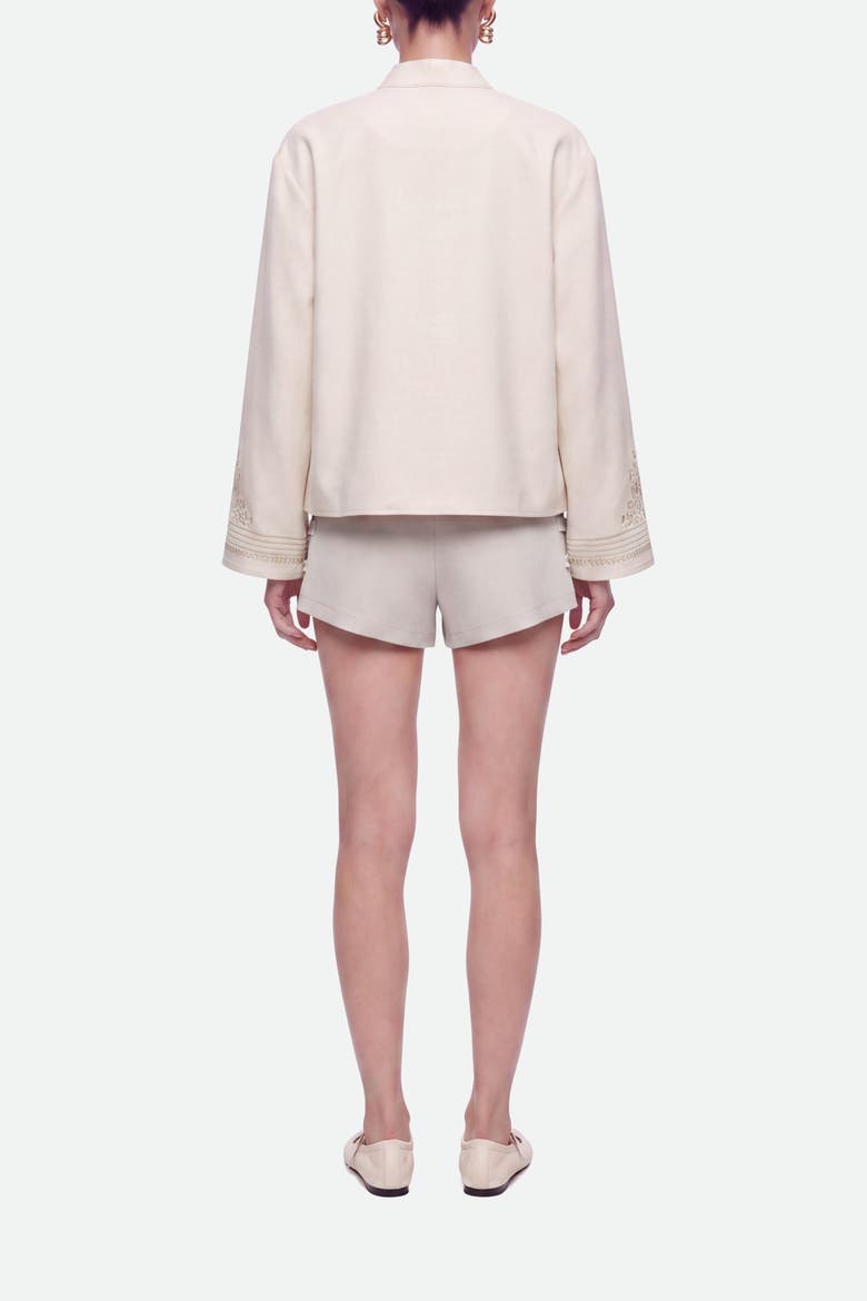 Embroidery Detail Oversized Jacket, Alternate, color, Ivory