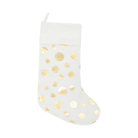 20" Sparkling Gold Glam Dots Hanging Large Christmas Stocking