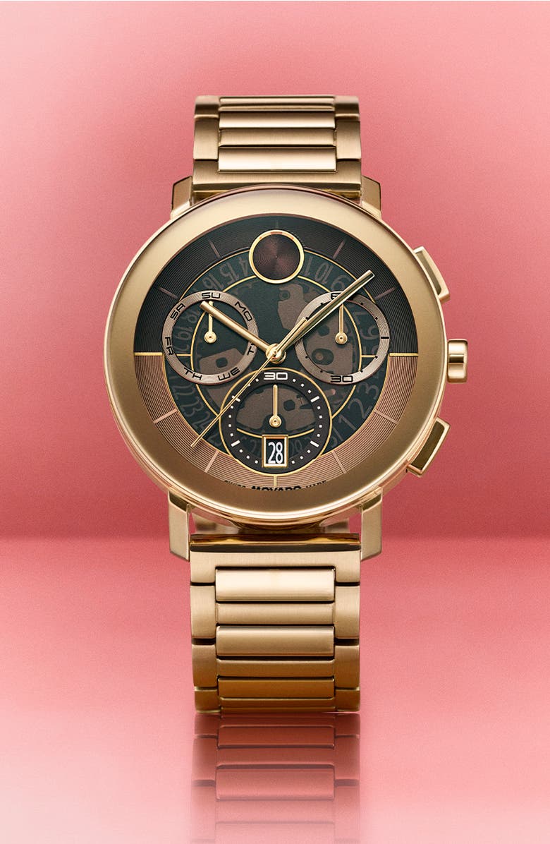 Movado Bold Evolution 2.0 Chronograph Bracelet Watch, 42mm, Alternate, color, Brown