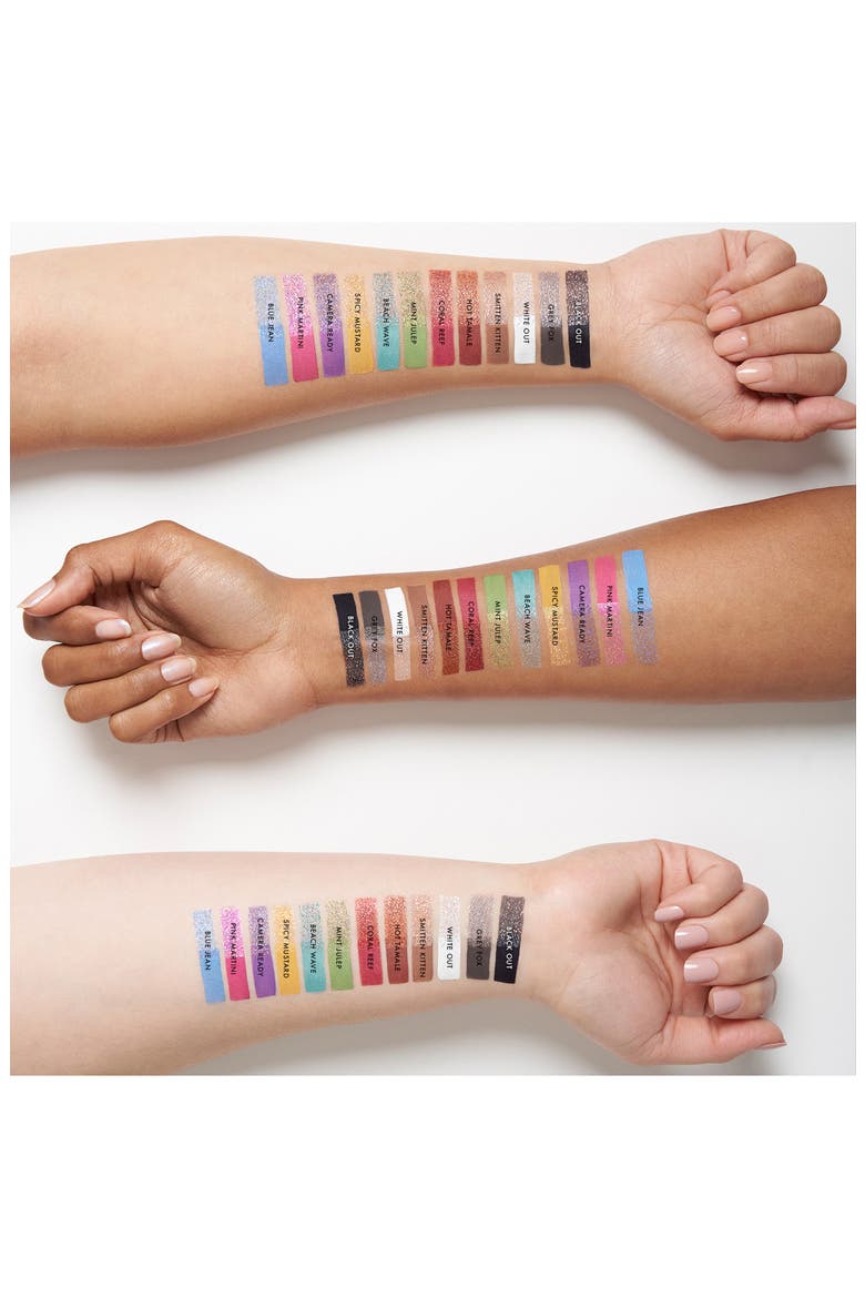 Double Dip Suede Shade and Glitter & Glow Liquid Eyeshadows, Alternate, color, BLACK OUT