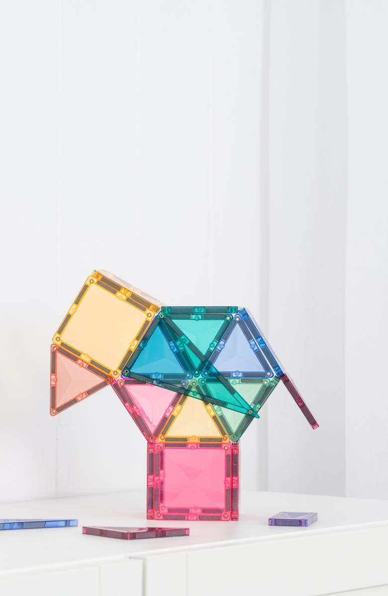 CONNETIX Kids' Pastel Magnetic Tiles 64-Piece Starter Pack, Alternate, color, Pastel