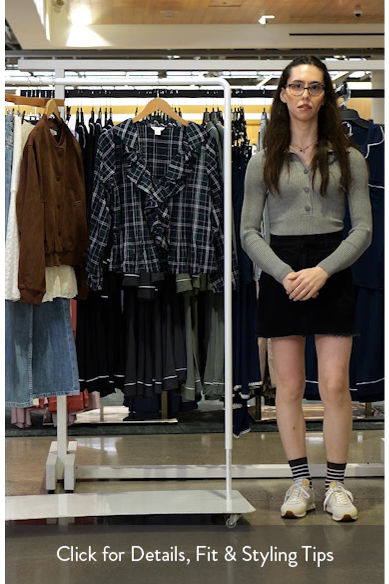 Plaid Ruffled Front Popover Top video