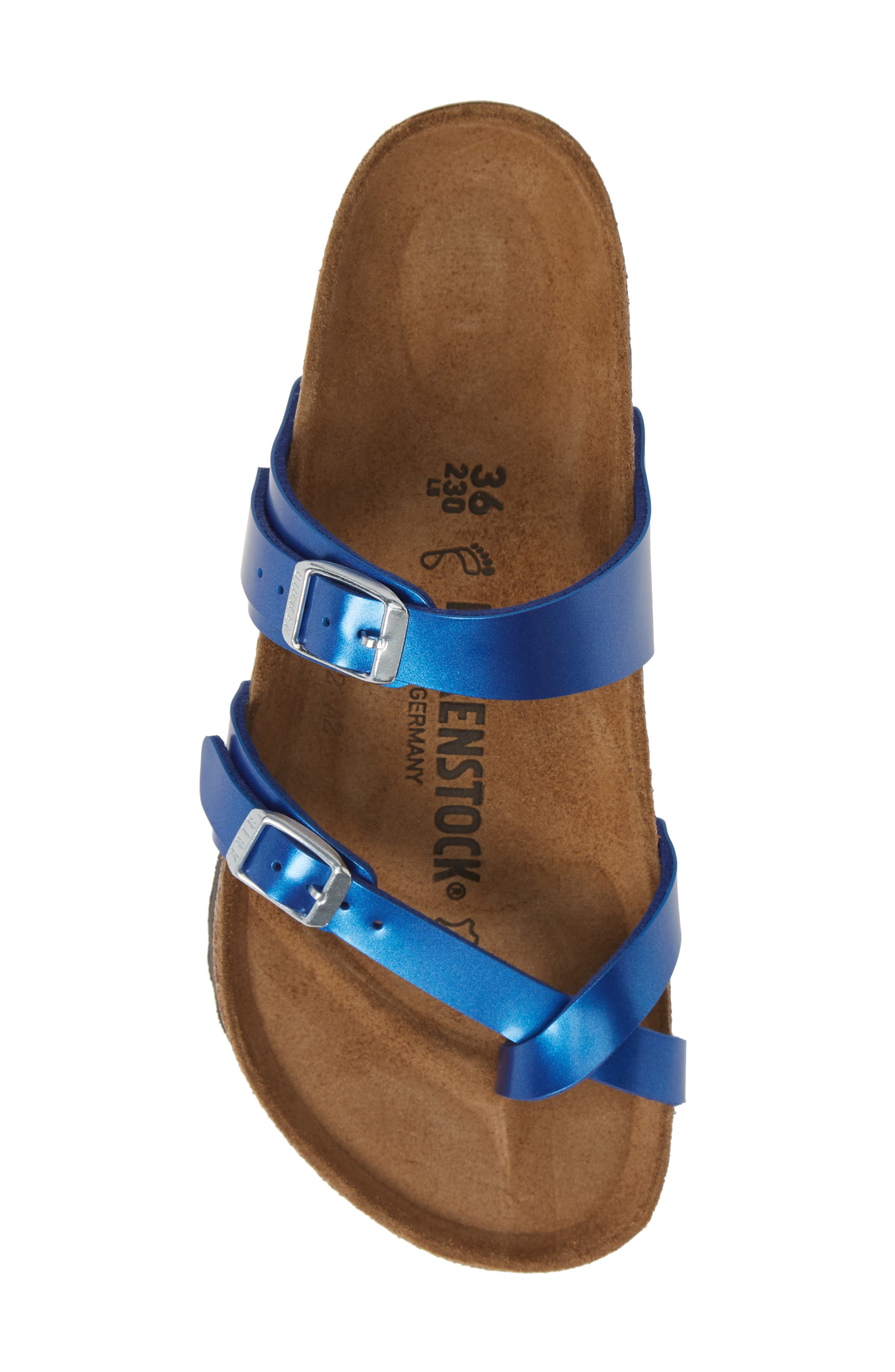 Mayari Slide Sandal, Alternate, color, ELECTRIC METALLIC OCEAN