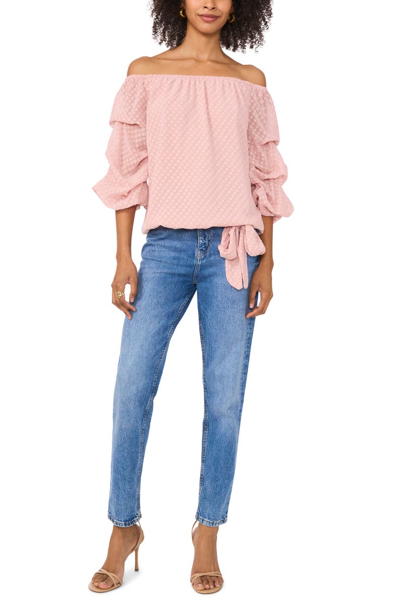 Vince Camuto Off the Shoulder Marie Sleeve Shirt, Alternate, color, 