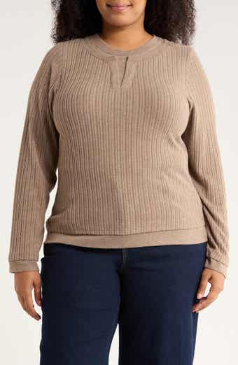 Democracy Twofer Long Sleeve Ribbed Top