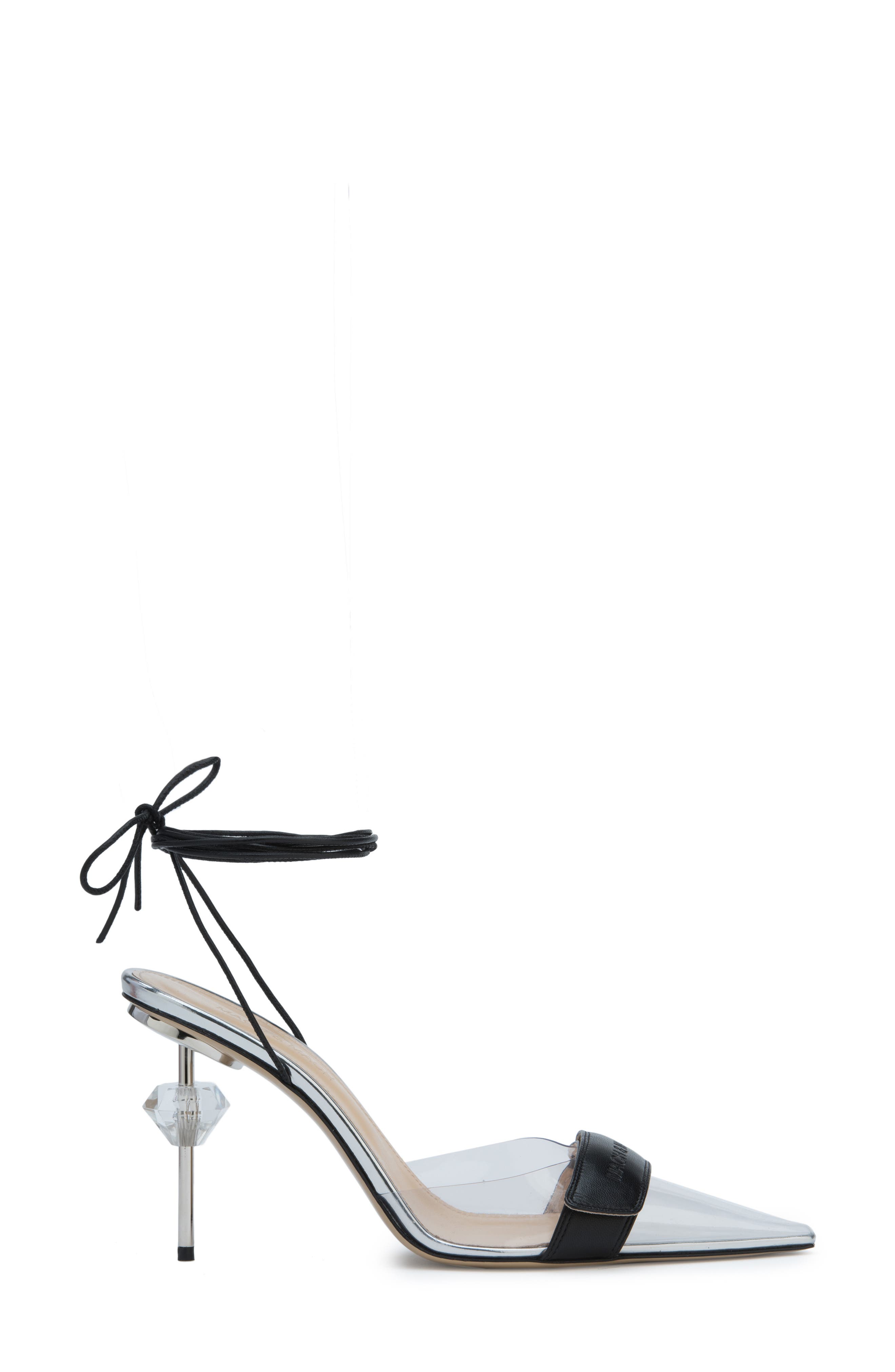 Mach & Mach Kelly Logo Strap Clear Pointed Toe Pump, Alternate, color, 