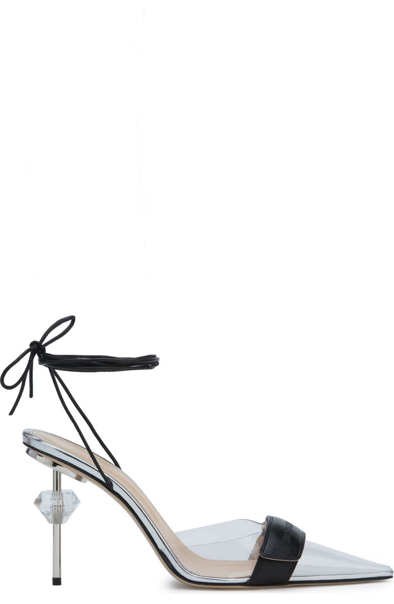 Mach & Mach Kelly Logo Strap Clear Pointed Toe Pump, Alternate, color,
