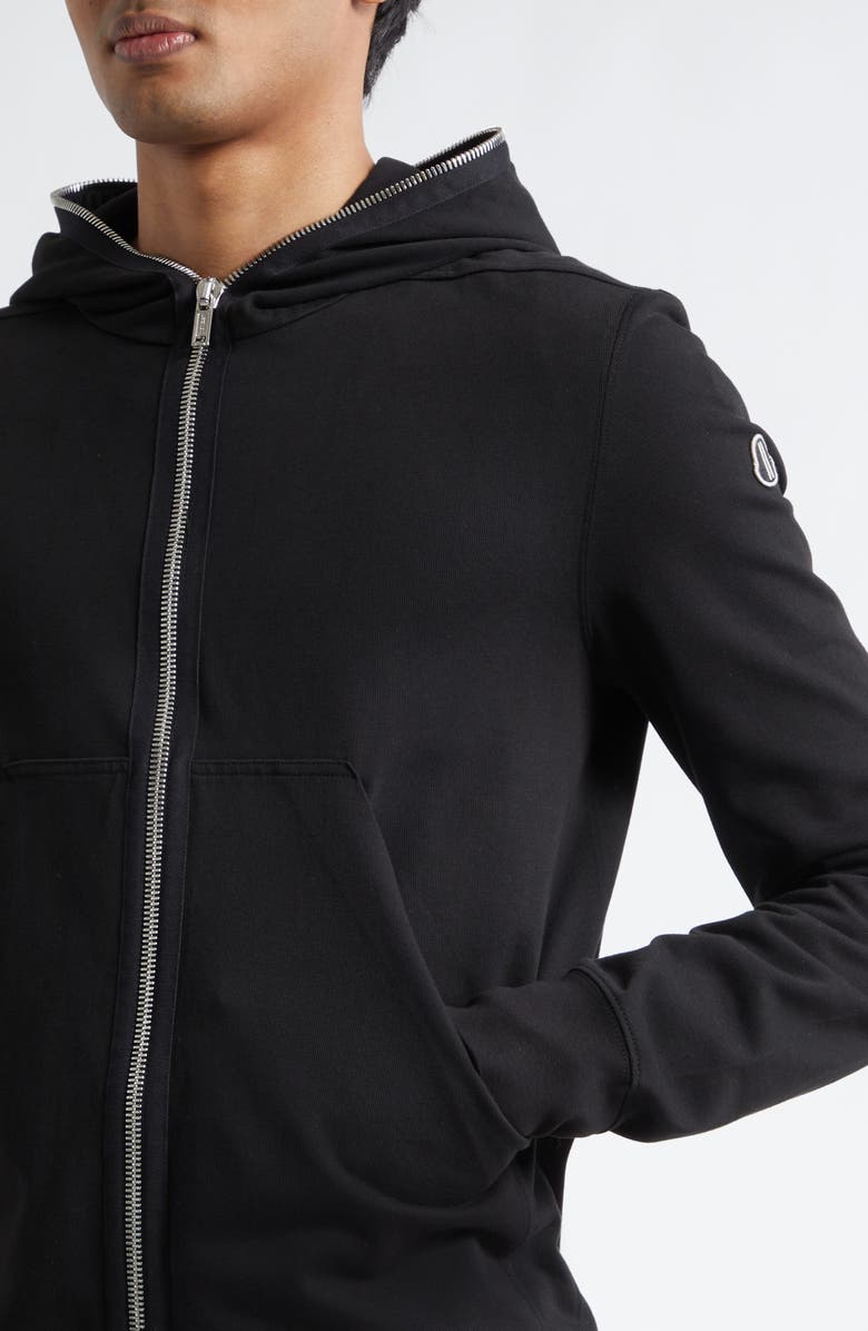 Moncler Cotton Zip Hoodie, Alternate, color, Black