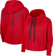 Nike Women's Nike Red Toronto Raptors Courtside Cropped Pullover Hoodie