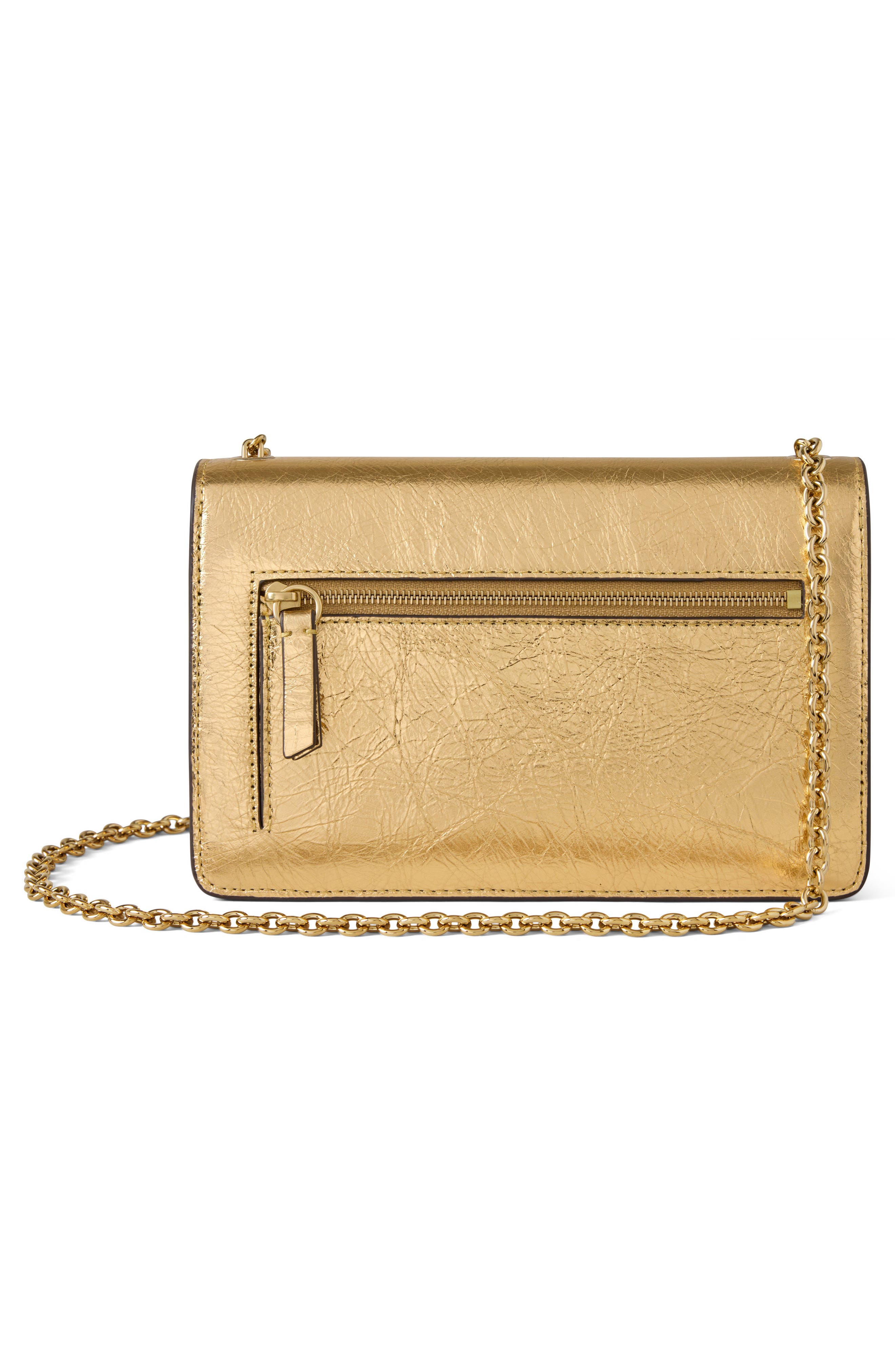 Mulberry Small Darley Crinkled Leather Crossbody Bag, Alternate, color, Somerset Gold
