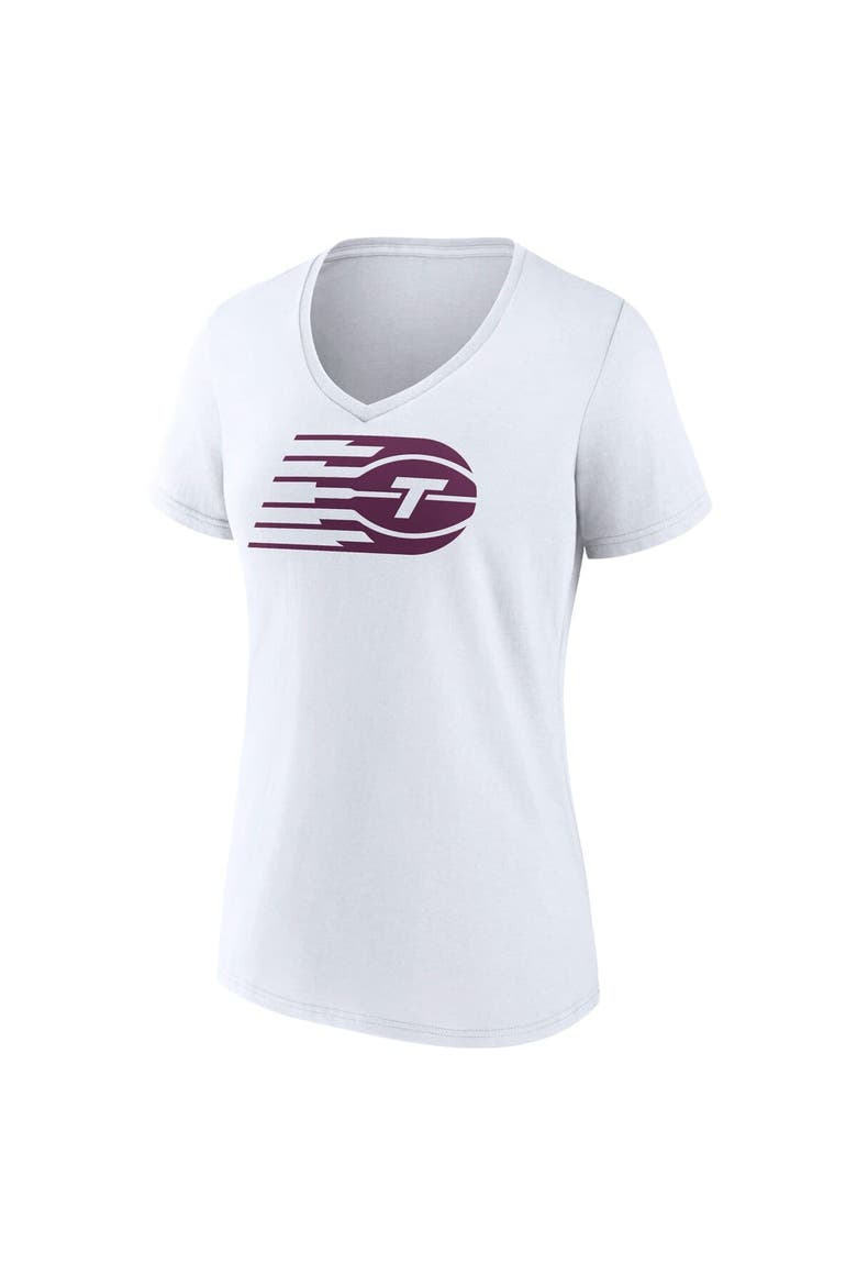 Women's White Toronto Tempo Primary Logo V-Neck T-Shirt, Alternate, color, White