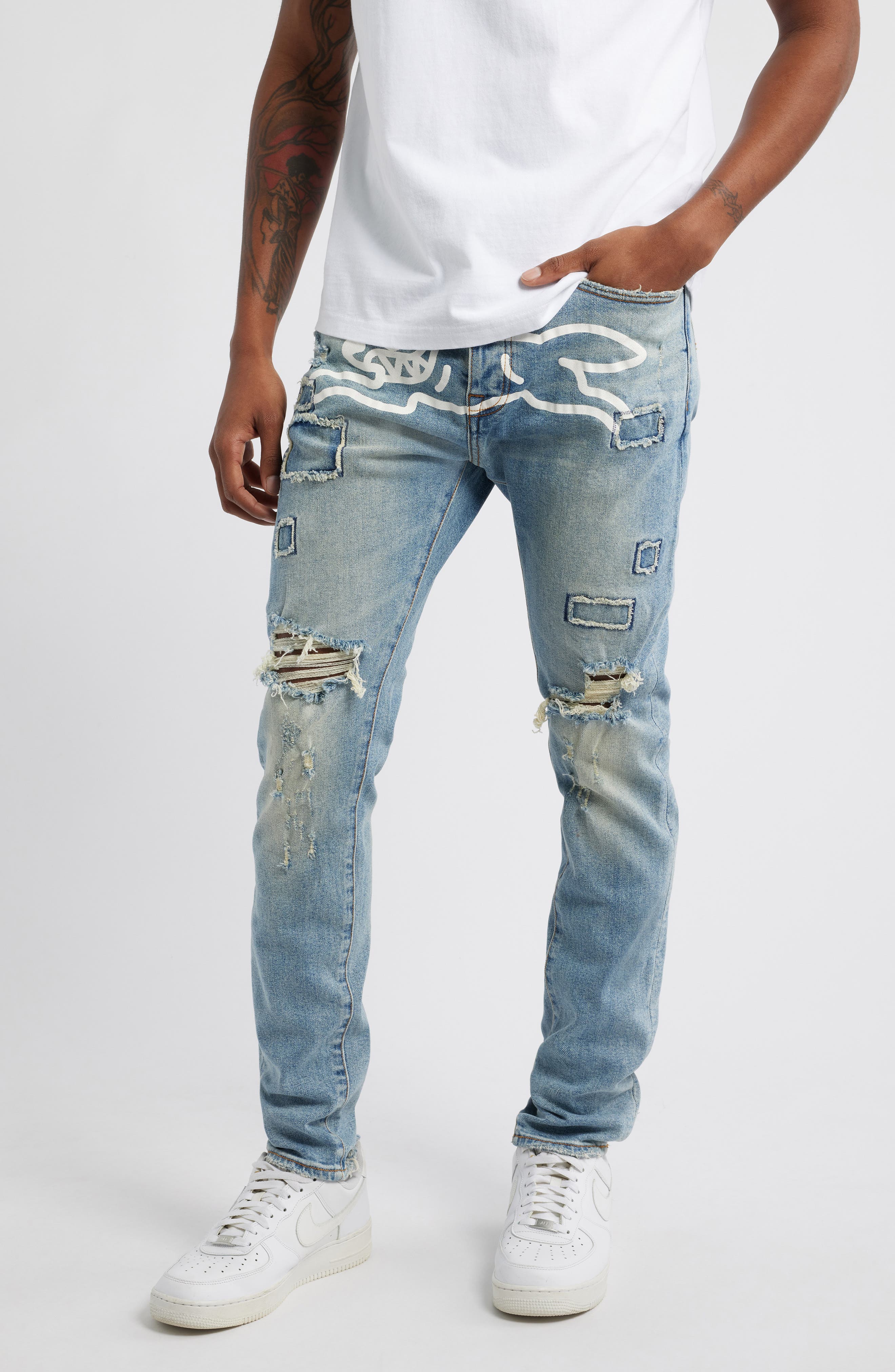 ICECREAM Running Dog Ripped Jeans