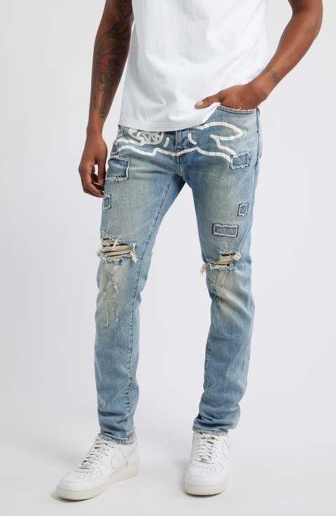 Running Dog Ripped Jeans (Chocolate Chip)