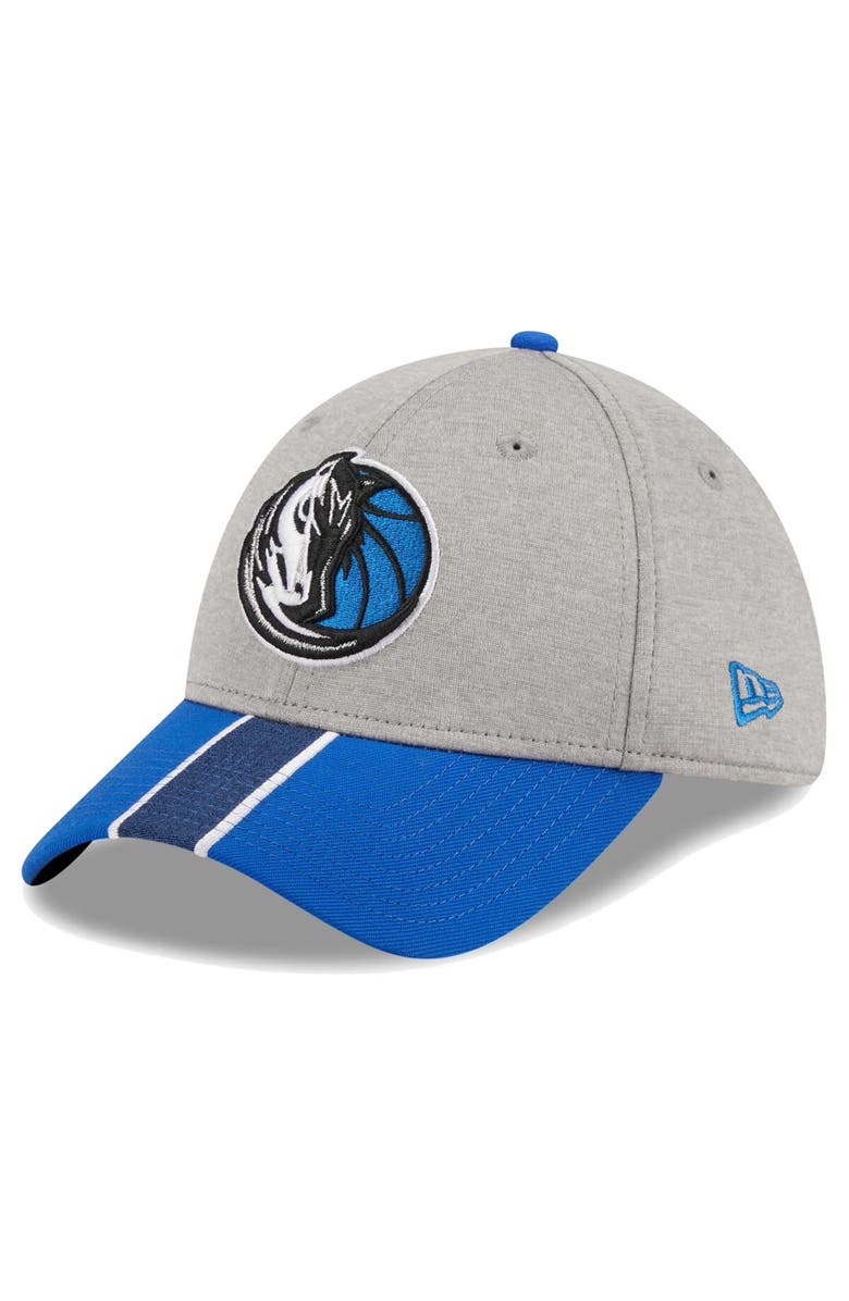 New Era Men's New Era Gray/Blue Dallas Mavericks Striped 39THIRTY Flex Hat, Main, color, 