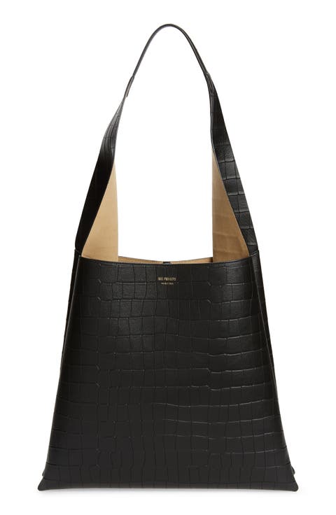 Nessa Soft Croc Embossed Leather Tote