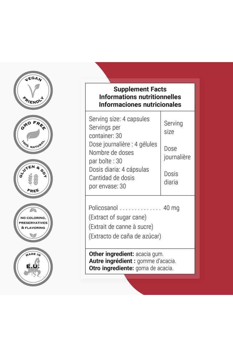 SuperSmart Policosanol 40mg per Day, Alternate, color, NO COLOR