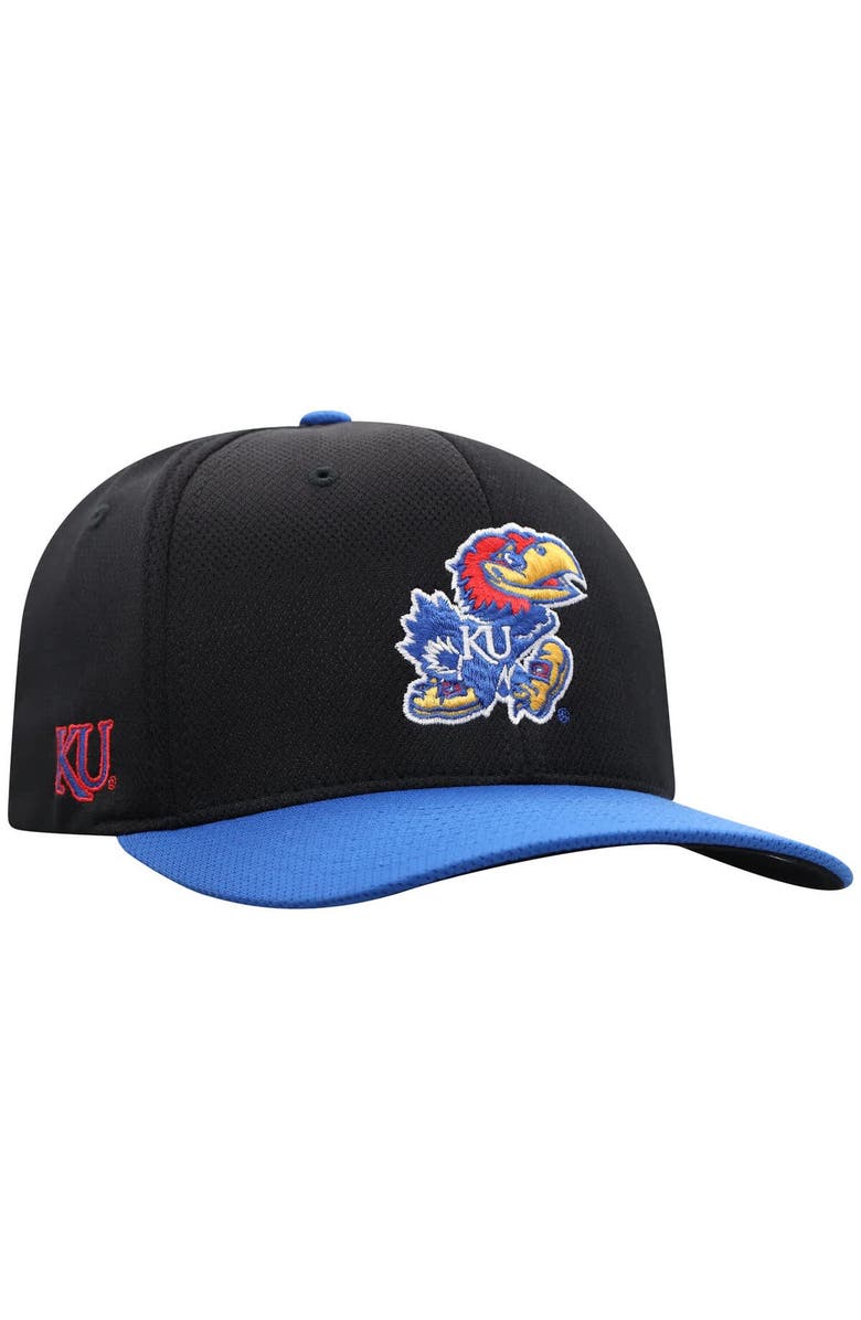 TOP OF THE WORLD Men's Top of the World  Black Kansas Jayhawks Reflex Fitted Hat, Main, color, Black