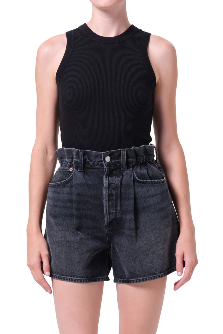 Leigh Rib Racerback Tank, Main, color, BLACK