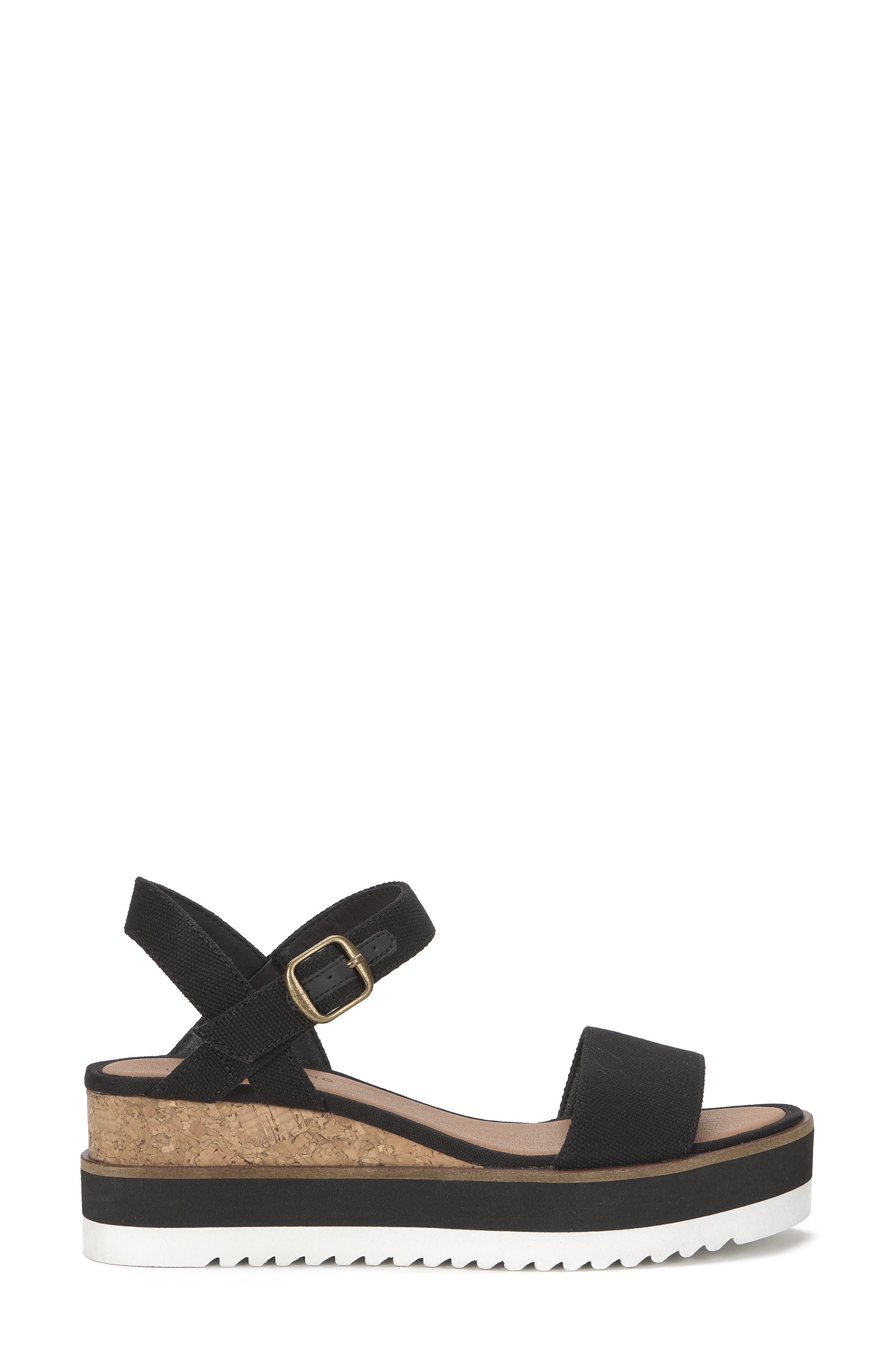 Lucky Brand Tema Platform Wedge Sandal, Alternate, color, Black