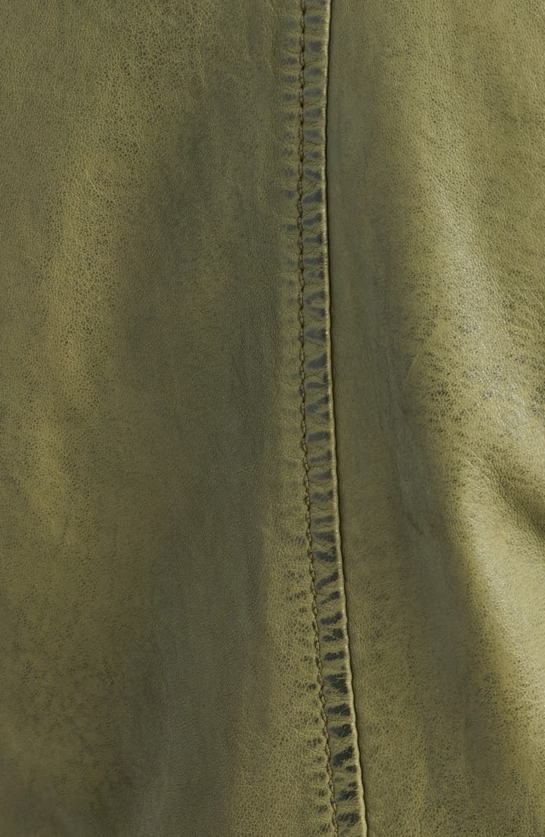 MAURITIUS Raizel Leather Moto Jacket, Alternate, color, Sage